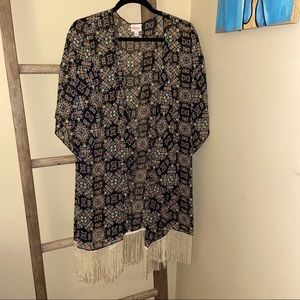NWT LuLaRoe Monroe Kimono - Black & White